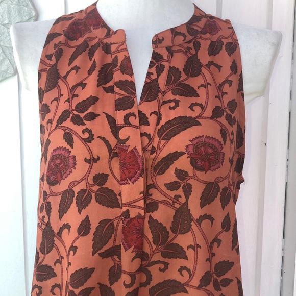 Let It Be top sleeveless shell floral & vine print blouse size large - Picture 2 of 11